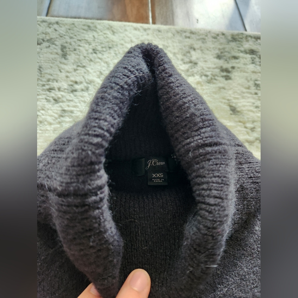 [SOLD]J. Crew Size XXS Black Merino Alpaca Blend Sweater Dress - Picture 4 of 5